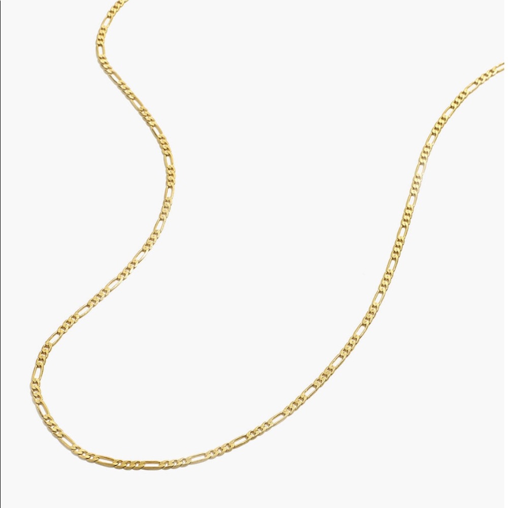 Madewell small gold plated figaro chain necklace